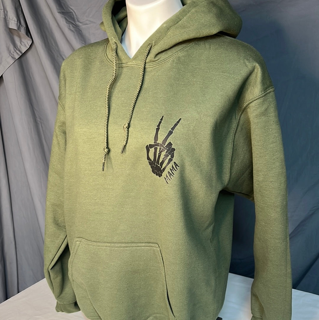 Mama Peace Military Green Hoodie