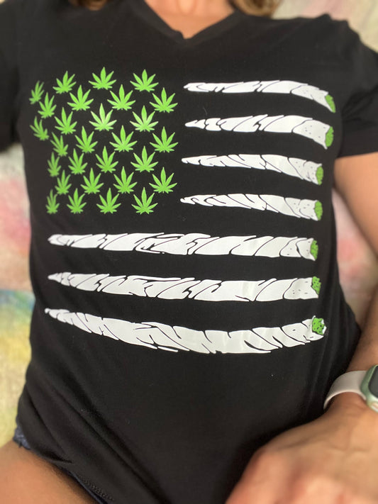 Unisex Cannabis Flag Black