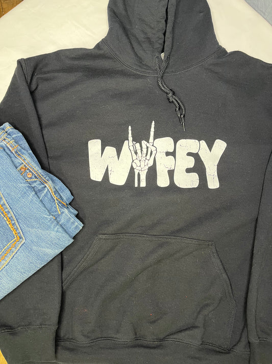 Wifey Rocks Black Hoodie