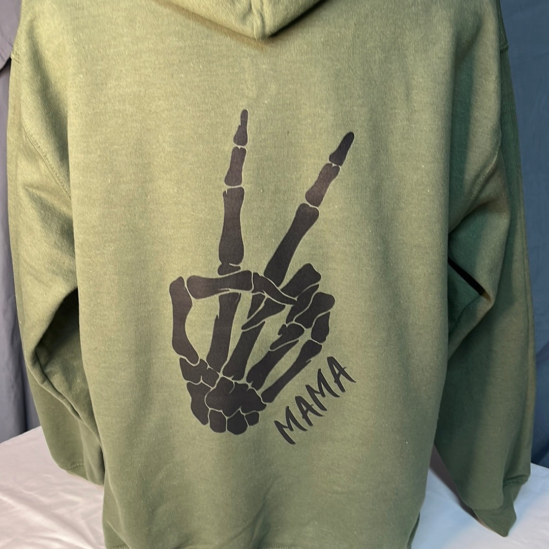 Mama Peace Military Green Hoodie