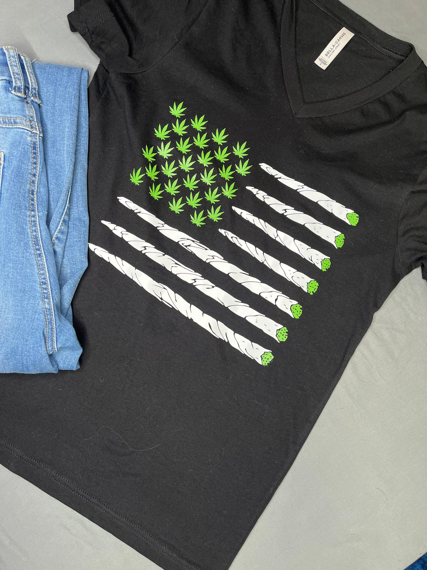 Unisex Cannabis Flag Black